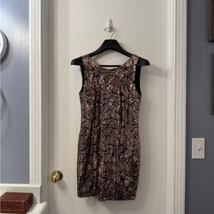 Elegant Brown Sleeveless Dress